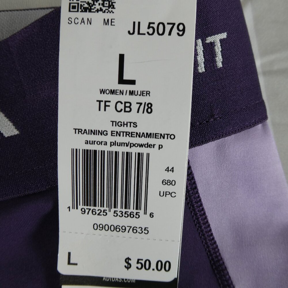 Adidas Women’s 2-Piece Jersey XL & Tights L Aurora Plum/Powder Pink - Picture 10 of 13